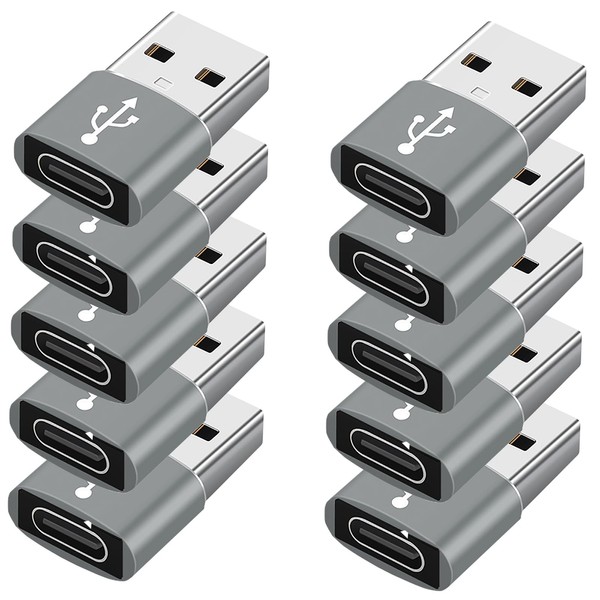 XiAyriky USB Male to USB C Female Adapter 10-Pack, Male