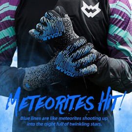 WVVOU Goalkeeper Gloves Men's Football Gloves 4 + 3 mm Latex Super Grip for the Toughest Saves Breathable