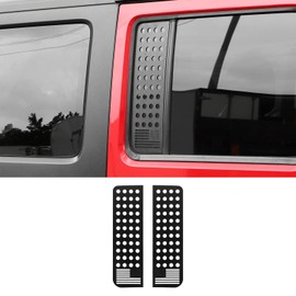 Aluminum Alloy Car Rear Door Window Decals Glass Cover Trim Panel Decoration Exterior Accessories for Jeep Wrangler JKU 4 Doors 2007-2018,US Flag