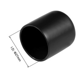 TOP-VIGOR 5Pcs Rubber End Caps, 27mm ID Round Flexible Screw End Caps Thread Protectors, Black Vinyl Bolt Covers Rubber Covers for Screws, Tubes, Cables, Wires, Cyling, etc