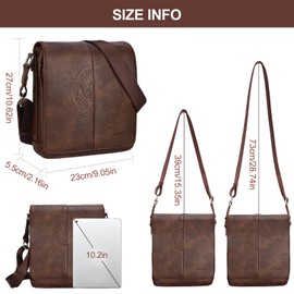 Leathario Men's Crossbody Bag, Vegan Leather, Shoulder Purse Side Sling Satchel, Small Messenger for Travel Work Daily