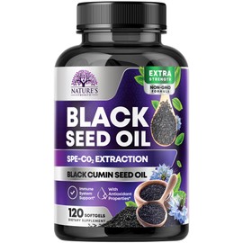 Black Seed Oil Capsules, 1000mg Per Serving - Best Cumin Seed Oil - Pure Nigella Sativa Black Seed Oil & Thymoquinone - Amazing Antioxidant for Skin Support Supplement - Bottled in USA - 120 Softgels