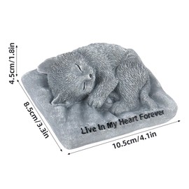 Dmnnlp Sleeping Cat Memorial Stones Statue Small 4.3x3.3x1.8in, Peaceful Sleeping Cat Statue for Garden, Pet Grave Markers, Loss of Pet Sympathy Gift -Gray (Cat Statue1)