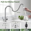 Kitchen Faucet With Pull Down Sprayer, Hurran Brushed Nickel Water