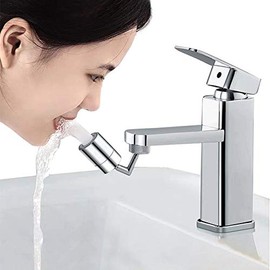 720 Degree Swivel Sink Faucet Aerator,Big Angle Spray Aerator Dual Function Kitchen Faucet Aerator, Bathroom Faucet Mounted for Face Washing, Gargle and Eyewash Station Faucet Aerator.