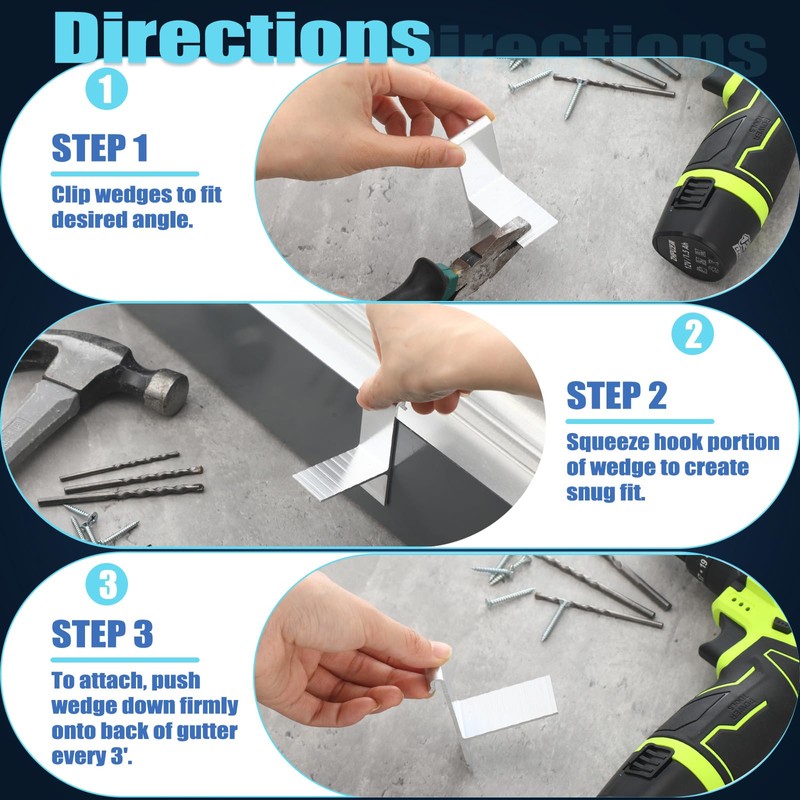 Blulu 50pcs 5 Inches Aluminum Gutter Wedges for 5 Inch