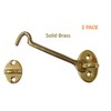 QCAA Heavier Duty Brass Door Hook Latch & Eye, 4",