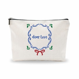 Nuckxy Unique Cosmetic Bag For Women, Dear Love Theme Greenery Cosmetic Bag, Birthday Gift For Friends,Sisters,Small Travel Cosmetic Bag, Women Decorations & Accessories - A12