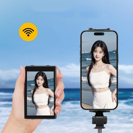 Cryfokt Phone Vlog Selfie Monitor Screen, Magnetic Phone Holder Clip Mount Using Rear Camera for Selfie Vlog Live Stream, Supports 5G 2.4G Dual Mode, Adjustable Brightness