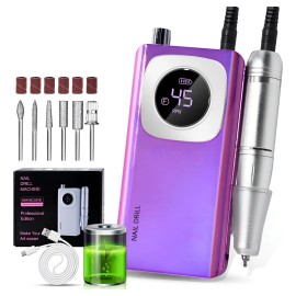 Taladro De Uñas Eléctrico Profesional De 45000 Rpm Recargabl                                                                                          