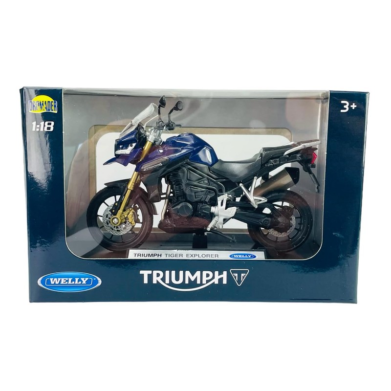 Welly Triumph Tiger Explorer 1200 Touring Blue with Socket 1:18
