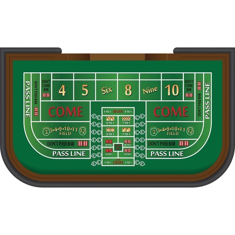 Craps Table Practice Layout Felt - Professional Quality Fabric -