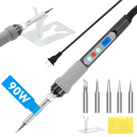 【Seguridad Mejorado】JYYBN 90W Cautin Tipo Lapiz con Interruptor, Pantalla LCD, °C/°F Cambiar, 100 a 480 °C Ajustable, Cautin para Soldar