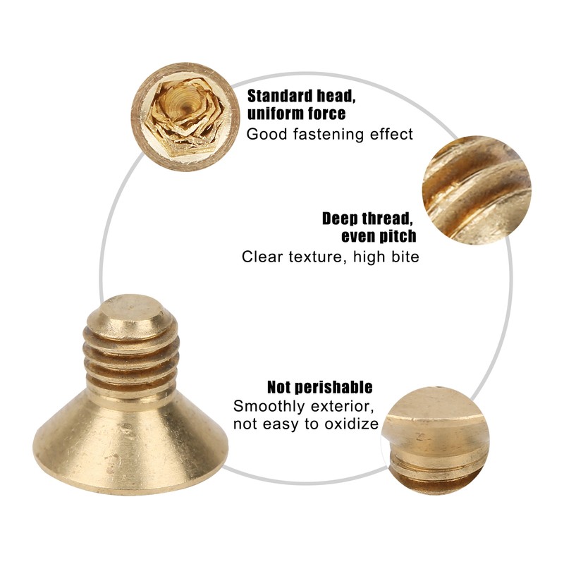 50Pcs Flat Hex Socket Screw M3 Pure Copper Countersunk Head
