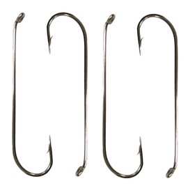 Fly Tying Fishing Hooks High Carbon Steel Long Shank Nymph Streamer Fly Hook Saltwater Fishhooks Size 2# to 10# (Silver, 6#-200pcs)