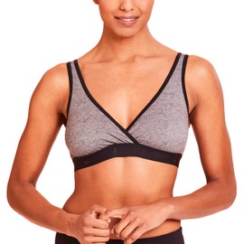 La Leche League Sleep Nursing & Maternity Bra, Black Jacquard, Medium