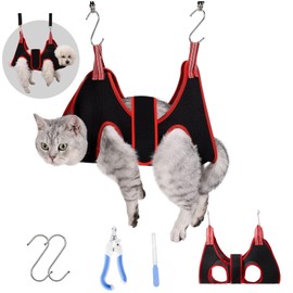 Senteria Dog Cat Grooming Hammock, Helper with Magic Seal, Puppies, Cats, Hammock, Nail Clippers Aid for Pets, Nail File Included, Nail Trimming, Restraint Strap, Portable, Soft Cushion, Breathable,