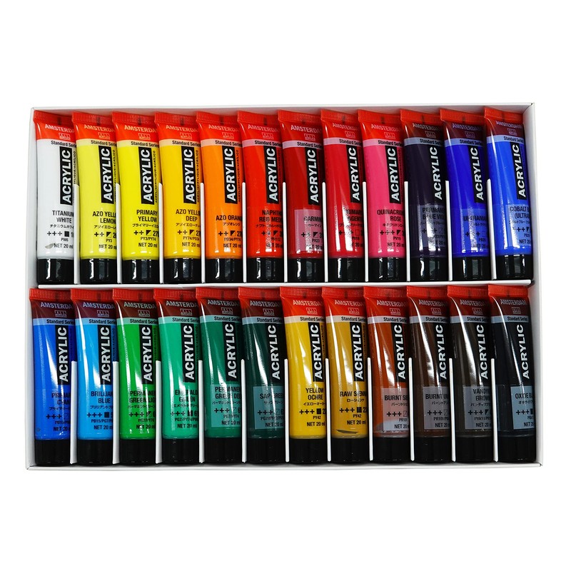 Tarrence AAC-24 Acrylic Paint, Amsterdam Acrylic Color, 24 Color Set,