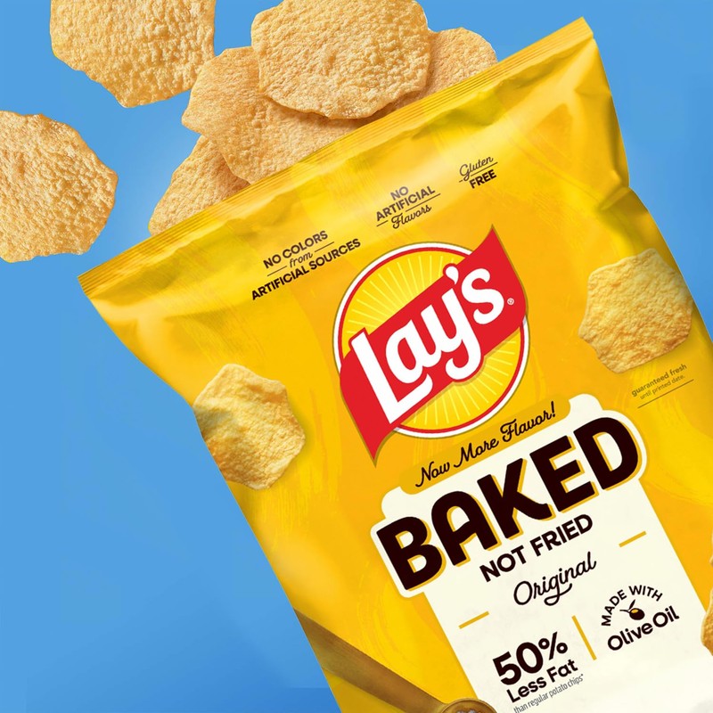 Baked Lay’s Potato Chips, Original, 0.875 oz Bags, (40 Pack),