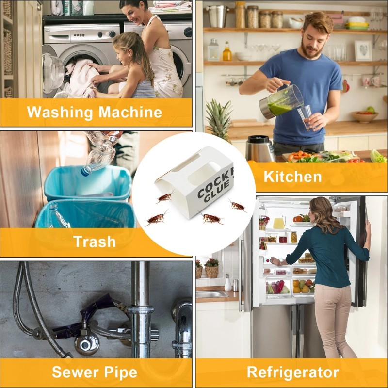 HTWON 12PCS Roach Motels Cockroach Bug Killer Sticky Pest Bait