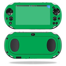 MightySkins Skin Compatible with Sony PS Vita (Wi-Fi 2nd Gen) wrap Cover Sticker Skins Solid Green