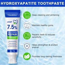 Hydroxylapatit Zahnpasta,Hydroxyapatite Toothpaste,Fluoridfreie Zahnpasta,Minze-Geschmack,Sanfte Aufhellung, erfrischt den Atem, stärkt die Zahnstruktur, beugt Karies vor 240g