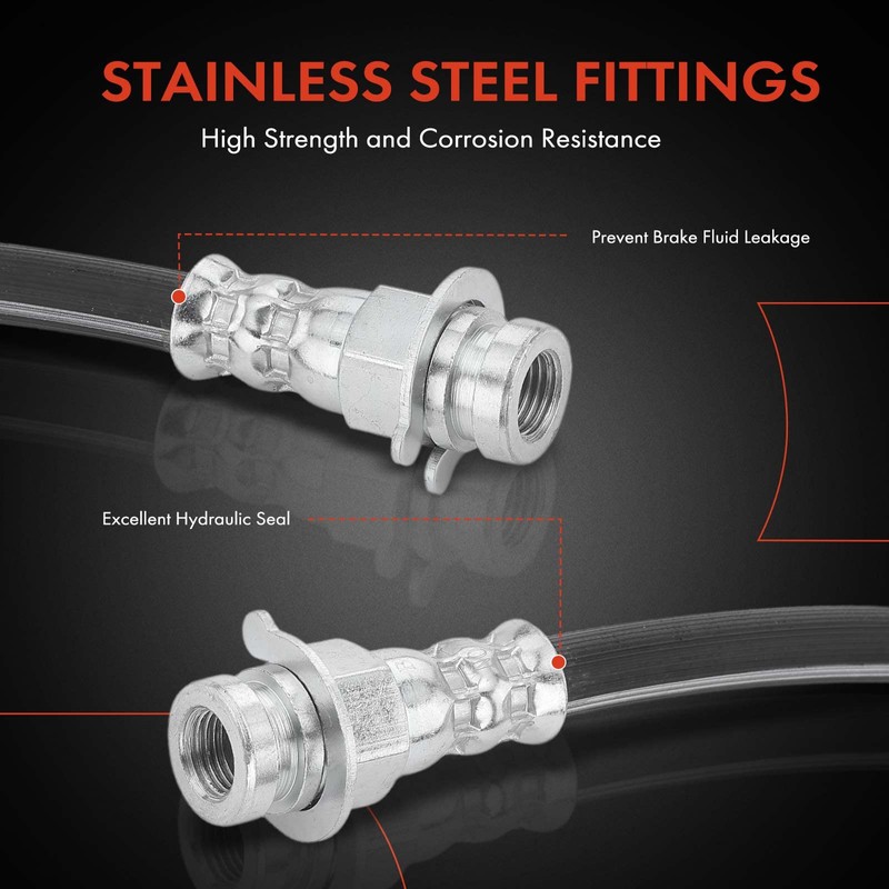 A-Premium Front Driver and Passenger Brake Hydraulic Hose Compatible with