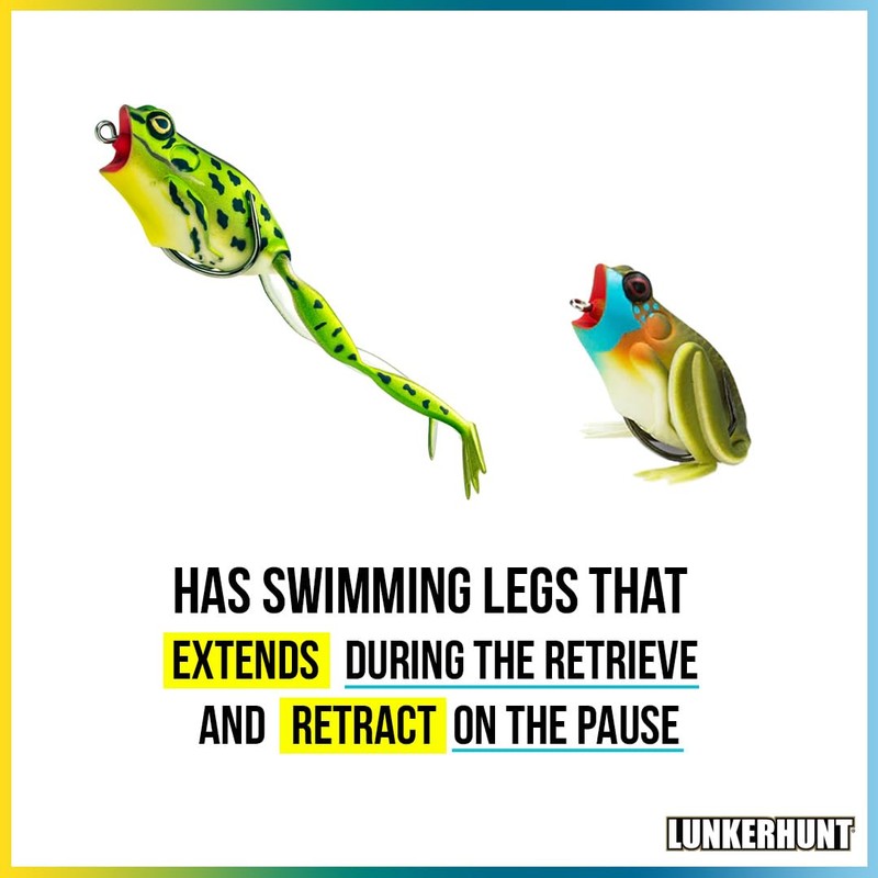 Lunkerhunt Popping Frog Fishing Lure, Blue Gill, 1/2 oz