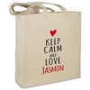 Stofftasche mit Namen Jasmin - Motiv Keep Calm - Farbe