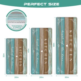 Sofort Farmhouse Kitchen Rugs Set of 3, Non Slip Washable Kitchen Mats for Floor Kitchen Runner Rug, Rugs for Kitchen Floor, Hallways, Entryway, Laundry, Brown