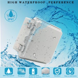 YETLEBOX Outdoor Waterproof Electrical Box Junction Box Weatherproof IP67 ABS Plastic Enclosure Switch Router Project Box Electronics DIY Enclosure With Mounting Plate Wall Bracket Grey 5.9"x5.9"x3.5"