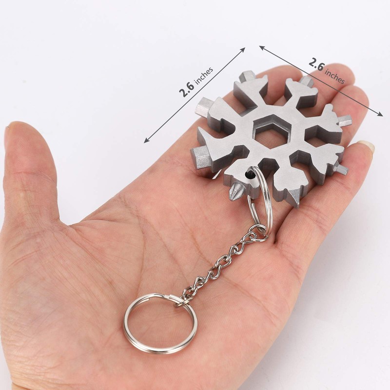 18-in-1 Snowflake Multi Tool, Portable Stainless Multi-Tool, Compact Snowflake Tool