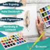 CreaTek Watercolour Paint Set 32 Highly Pigmented Watercolours Including Watercolour