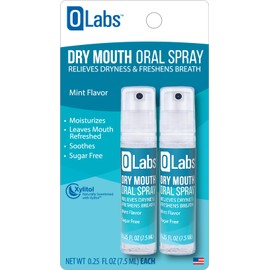OLabs Dry Mouth Spray, Pocket Size with Peppermint Flavor for Fresh Breath, Sugar Free, Alcohol Free, 4 Sprays – 0.25 OZ Each