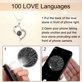 Christmas Rose Flower Gifts for Women, Preserved Real Rose with Heart Necklace, Forever Flowers Eternal Rose in Box Anniversary Birthday Xmas Gifts for Women Mom Her Grandma Sister Wife Friend (Pink)