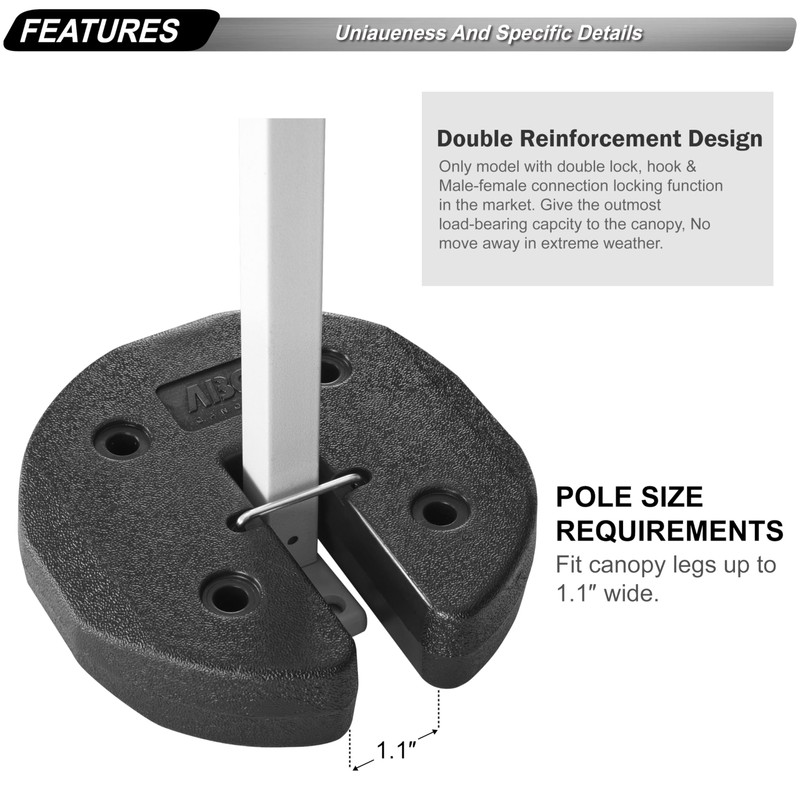 ABCCANOPY Easy Canopy Weights with Lock Design for Wind Resistance,
