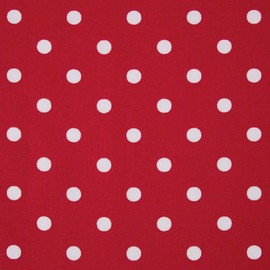 Homescapes Fabric Sold by the Metre Polka Dots Red 100% Pure Cotton Width 150 cm Printed Cotton Fabric, Decorative, Easy to Clean and Robust