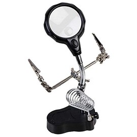 Third Hand + Illuminated Magnifier, Magnifying Lamp & Third Hand Tool, for Use with Soldering