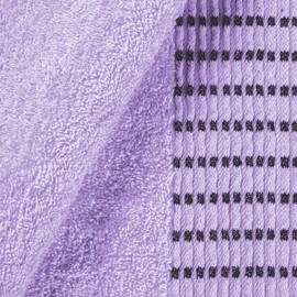 MALLONI HOME Ultra Soft 3 Pack Cotton Towel Set, Contains a Bath Towels 28x55 inch, a Hand Towels 16x24 inch & a Wash Coths 12x12 inch, Ideal Everyday use, Compact & Lightweight - Purple