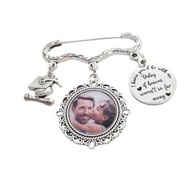 Graduation Cap Memorial Pin Lapel Pin Corsage Pin Graduation Charm Tassel Memorial Photo Charm for Lapel Charm Mens Brooch Graduate Keepsake Womens Pins DIY Photo (Graduation Cap)