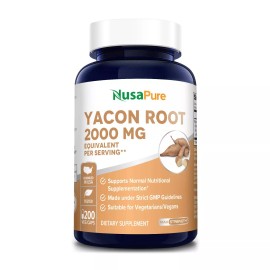 NusaPure Yacon Root Extract 2000mg 200 Vegetarian Capsules (Extract 4:1)