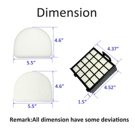 AZ4000, AZ4002, AZ4002W,6 Packs Foam filters,6 Packs Felt filters,2 Packs Hepa filters Compatible with Shark Powerdetect DuoClean Powered Lift-Away Upright Vacuum Replacement Parts Accessories