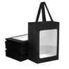 12 Pcs Black Kraft Paper Gift Bags with Transparent Window,