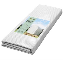 Outsunny 9.8' x 6.6' x 6.6' Plastic Greenhouse Cover Replacement, Heavy Duty Waterproof Tarp for Hoop House, Sheeting with 6 Windows, Door & Reinforcement Grid, White