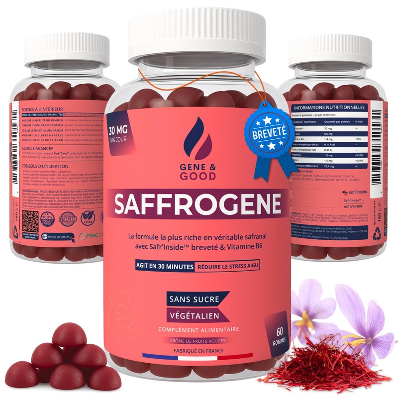 SaffroGene® Gummies Safran & Vitamin B6 | Stress, Schlaf, Stimmung,