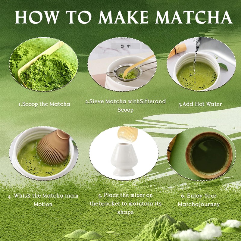 4 Piece Matcha Set, Matcha Accessories, Includes Matcha Whisk, Matcha