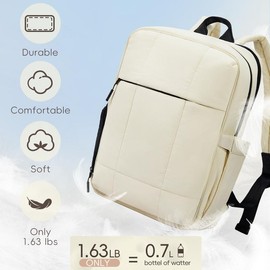 CLUCI Quilted Travel Backpack for Women Puffy Gym Bag Lightweight Carry on Backpack for Airplanes - Color: White