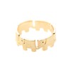 Spinningdaisy Handcrafted Brushed Metal Elephant Band Ring Gold