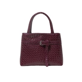 RoseSeek Women's Elegant Buckle Mini Handbags Double Handle Designer Square Bag Retro Knot Satchel Purse Red One Size