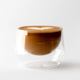 IMAGINE - Vaso para bebida de leche, hecho a mano, doble pared, juego de dos (6.5 oz/200 ml capuchino)
